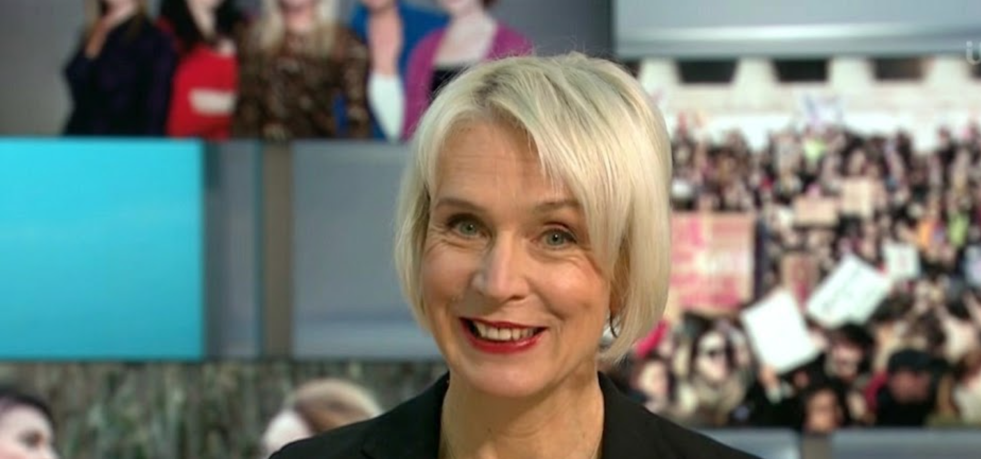 Dawn Neesom during a public media appearance, highlighting her journalism career and the growing interest in Dawn Neesom Children and family life.
