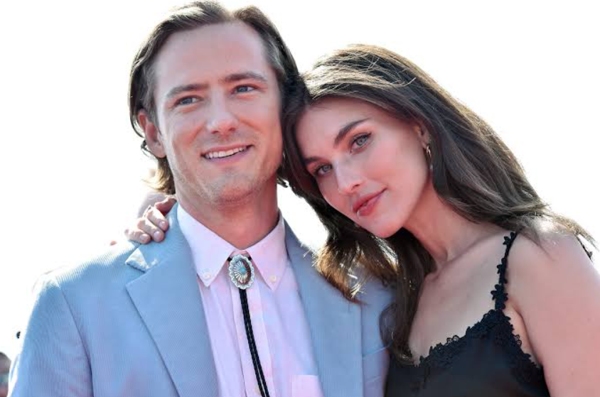 Lewis Pullman posing on the red carpet at a film premiere, highlighting public interest in Lewis Pullman girlfriend, relationship status, and personal life