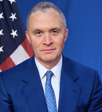 Harold Ford Jr. appearing as a political contributor and analyst on a television news set.