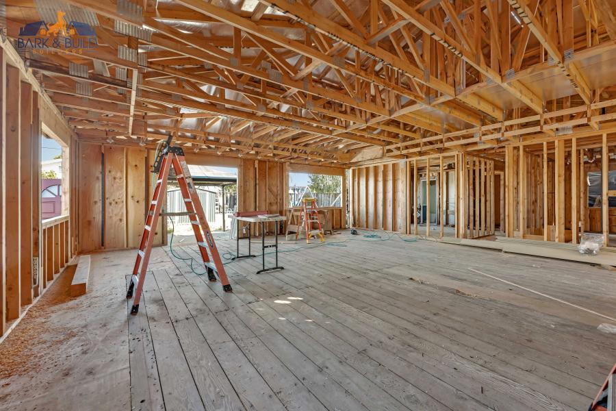 Mid-1960s ranch home interior mid-conversion — JADU classification scope being reviewed