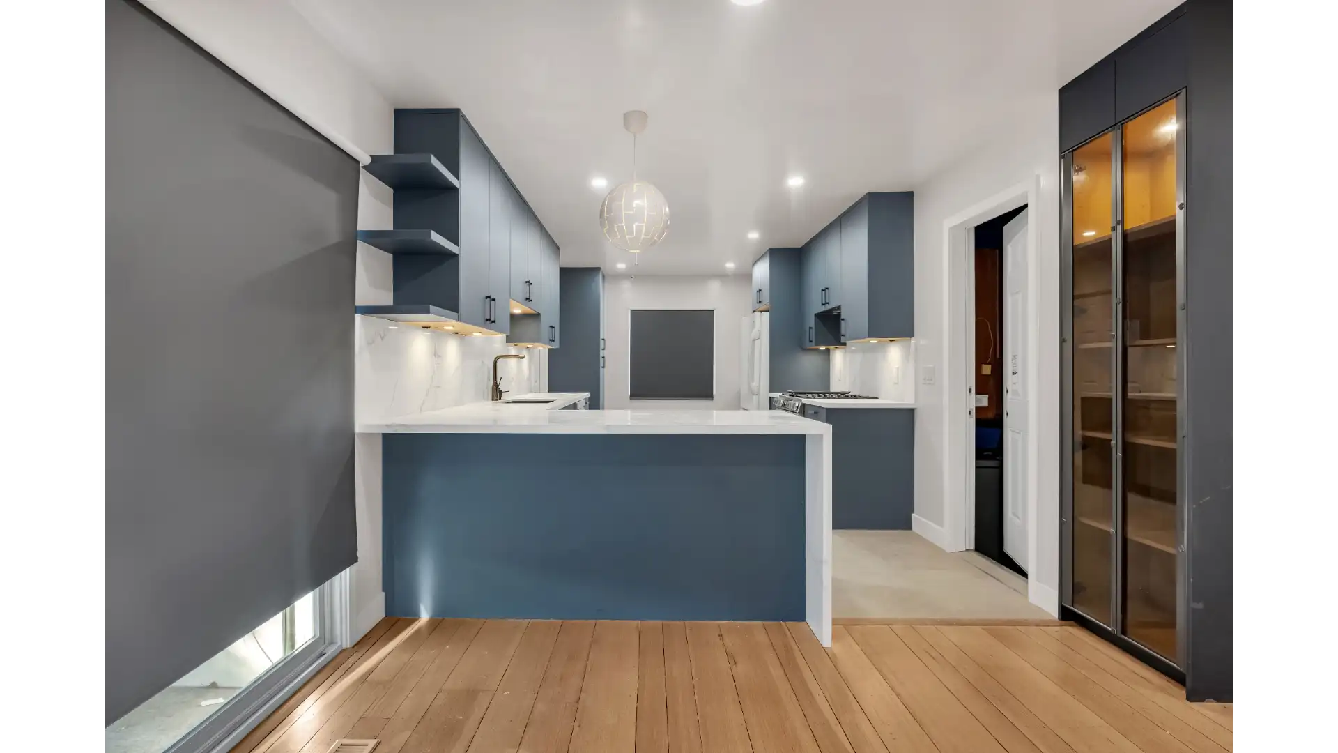 Kitchen, wide angle of the renovation