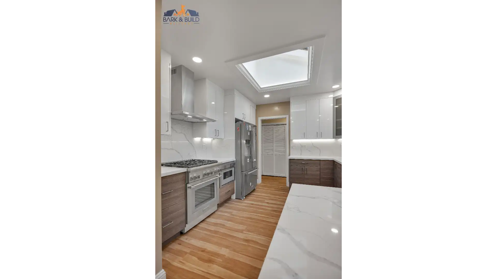 Custom kitchen — white shaker cabinets and optimized layout