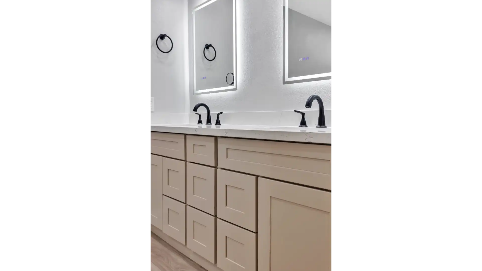 Master bathroom remodel — walk-in shower with frameless glass enclosure