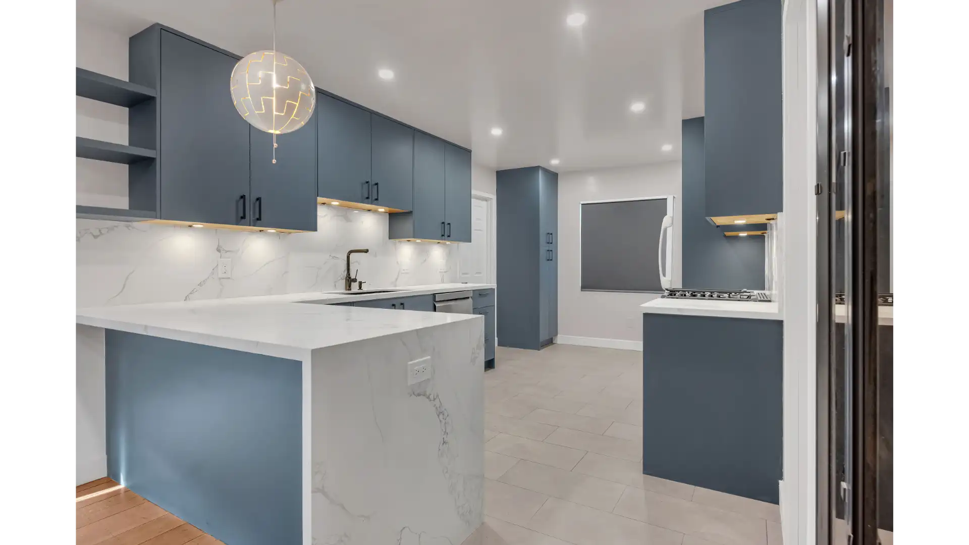 Kitchen, full view of completed space