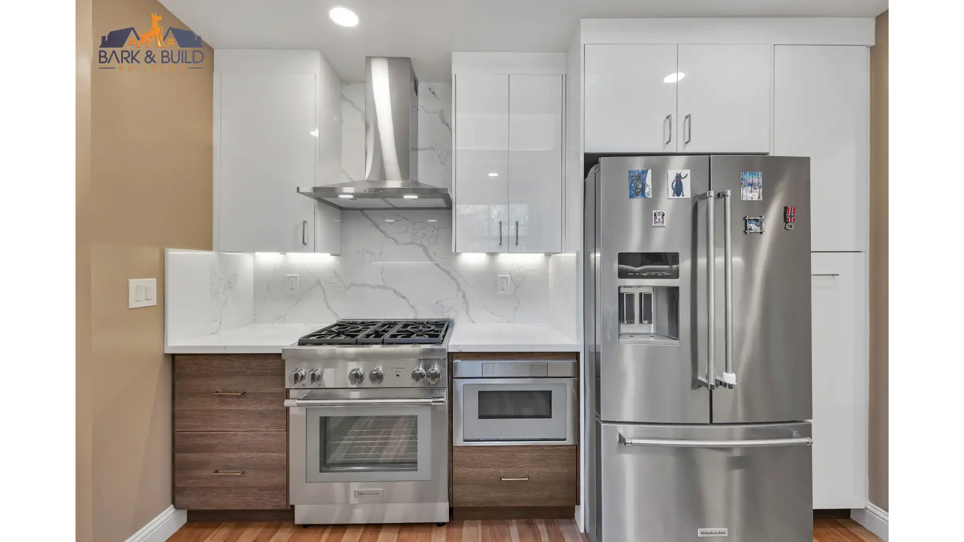 Kitchen renovation — natural stone countertops and built-in storage