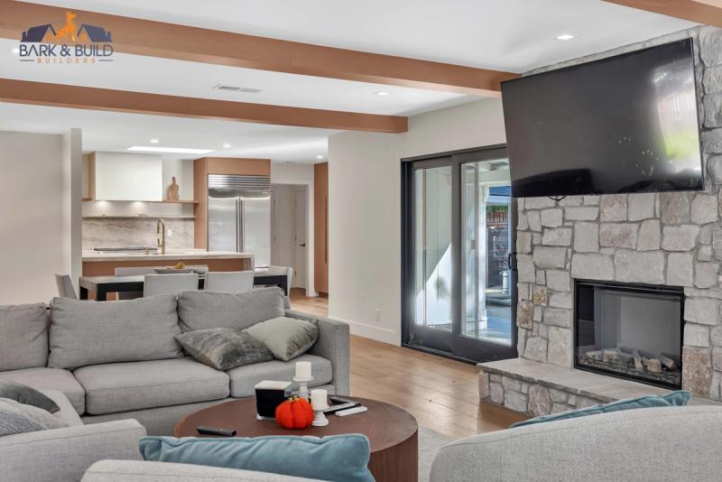 Stucco matching — new addition blended seamlessly with legacy exterior