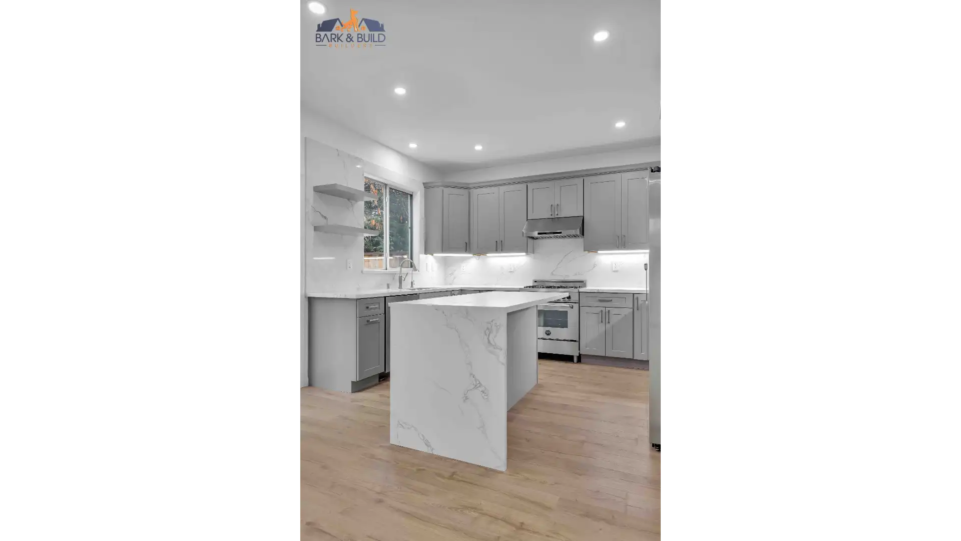 Kitchen remodel project — modern island with pendant lighting