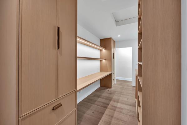Junior ADU interior — walk-in closet and living space