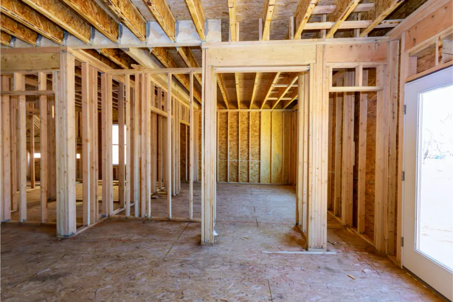 JADU framing with door opening — independent entrance and interior access provision