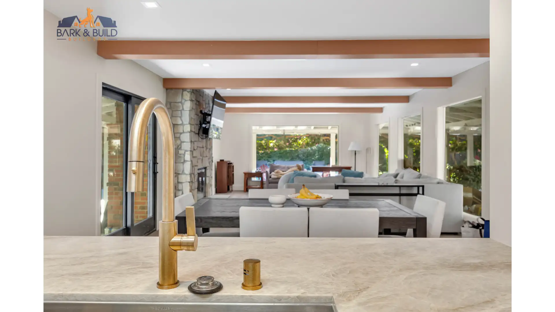 Interior ADU — efficiency kitchen and open concept layout