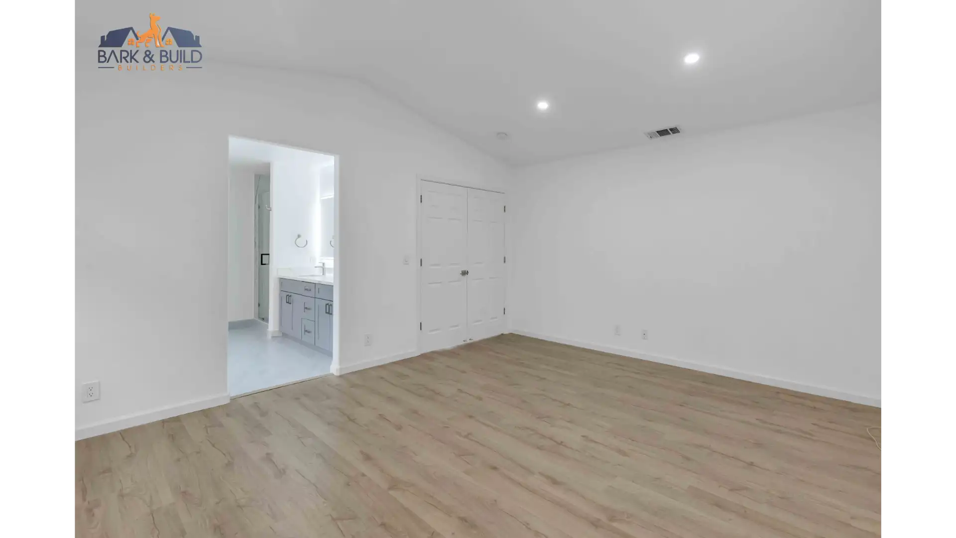 Completed Woodside Plaza garage conversion — dry, insulated in-law suite