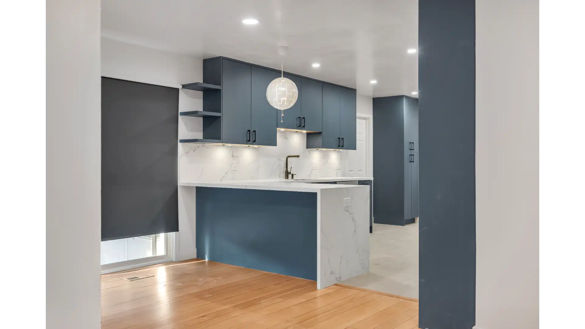 Kitchen space planning — architectural layout and custom cabinetry design