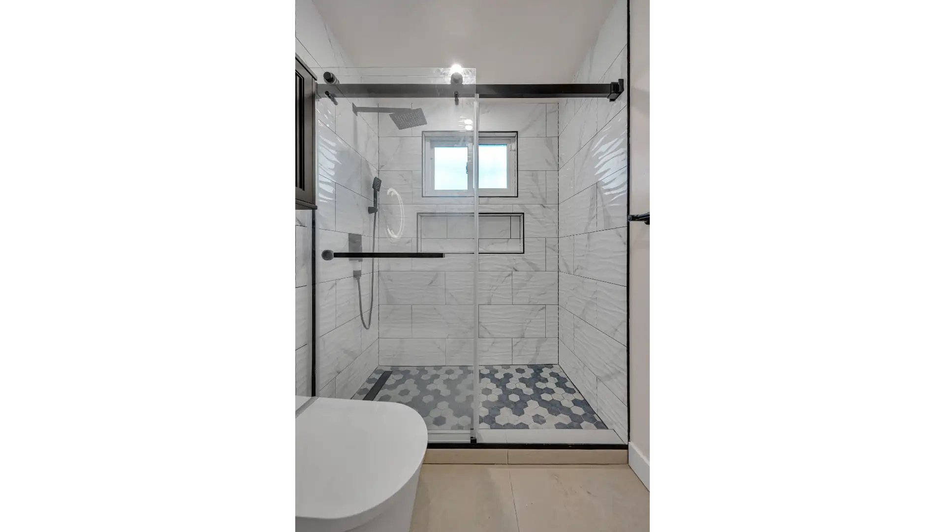 Bathroom, custom vanity and mirror
