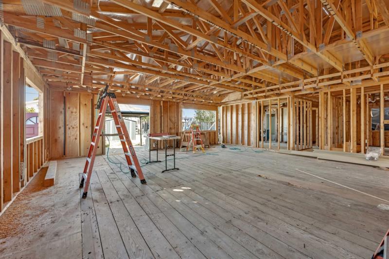 Home expansion project — new framing integrated with existing structure