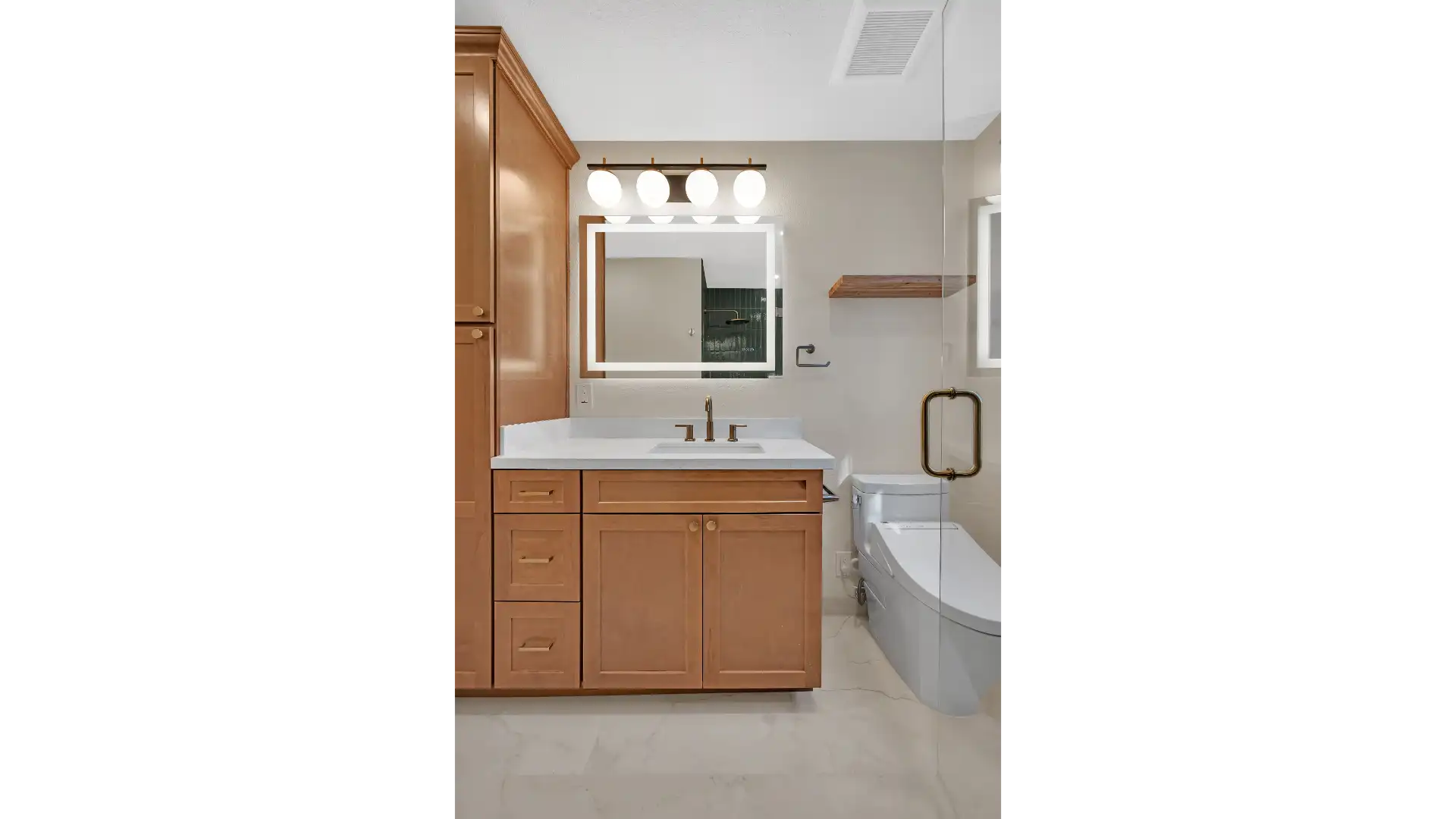 Bathroom renovation — Sunnyvale walk-in shower with glass enclosure