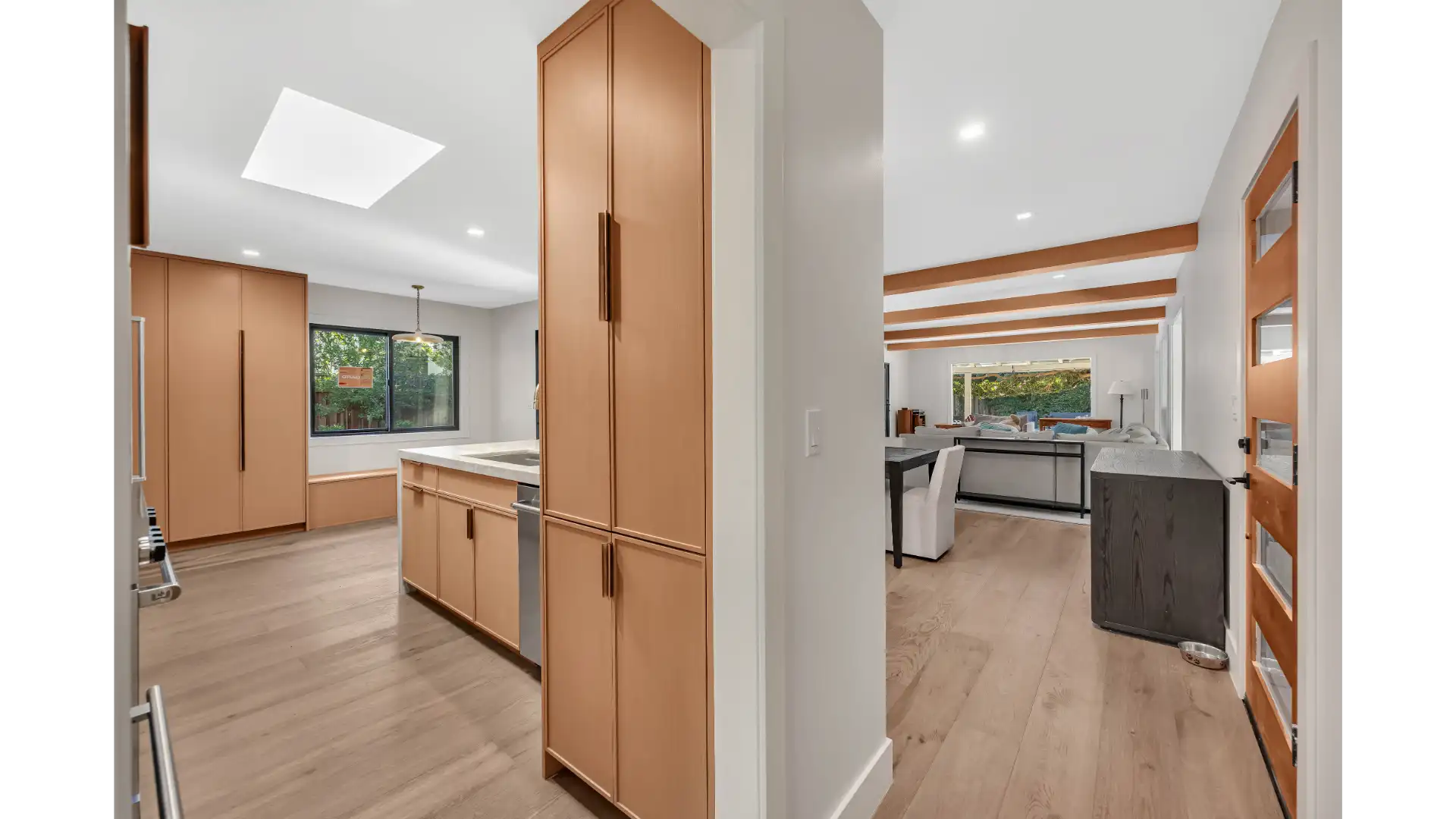 Kitchen remodel — hardwood flooring and custom lighting