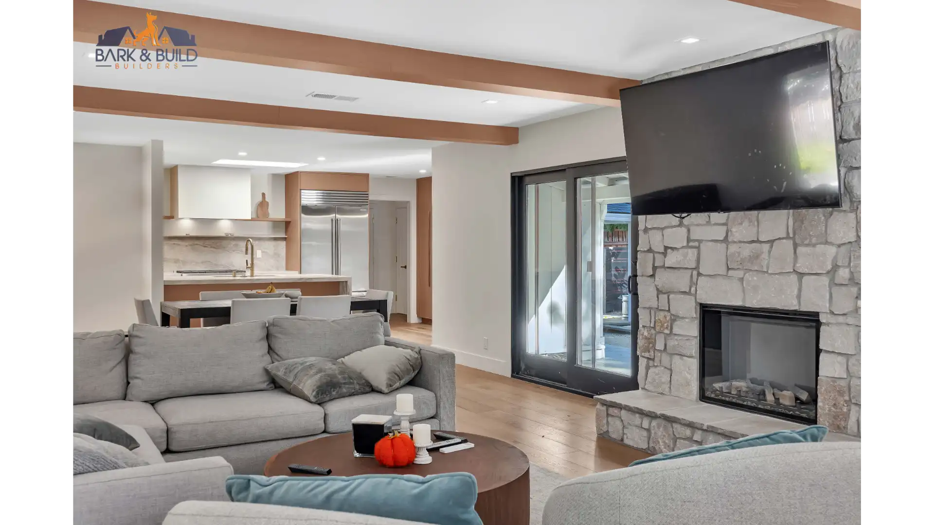 Attached ADU interior — converted garage with open concept layout