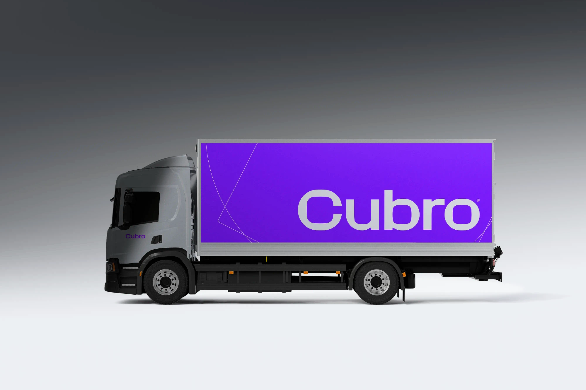 A commercial truck features the Cubro logo on its side.