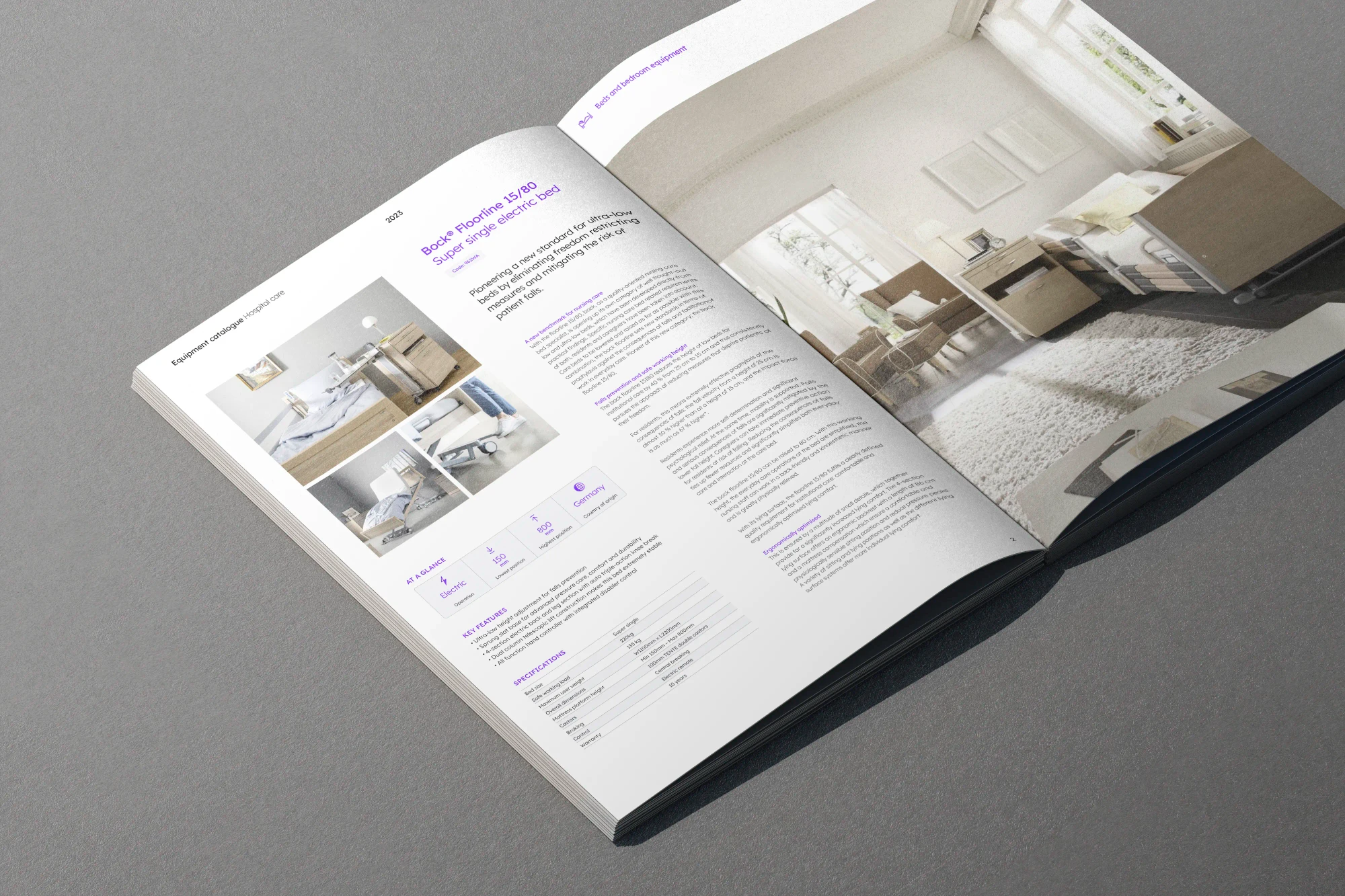 Cubro's catalogue lies open on a stable, showing the design.