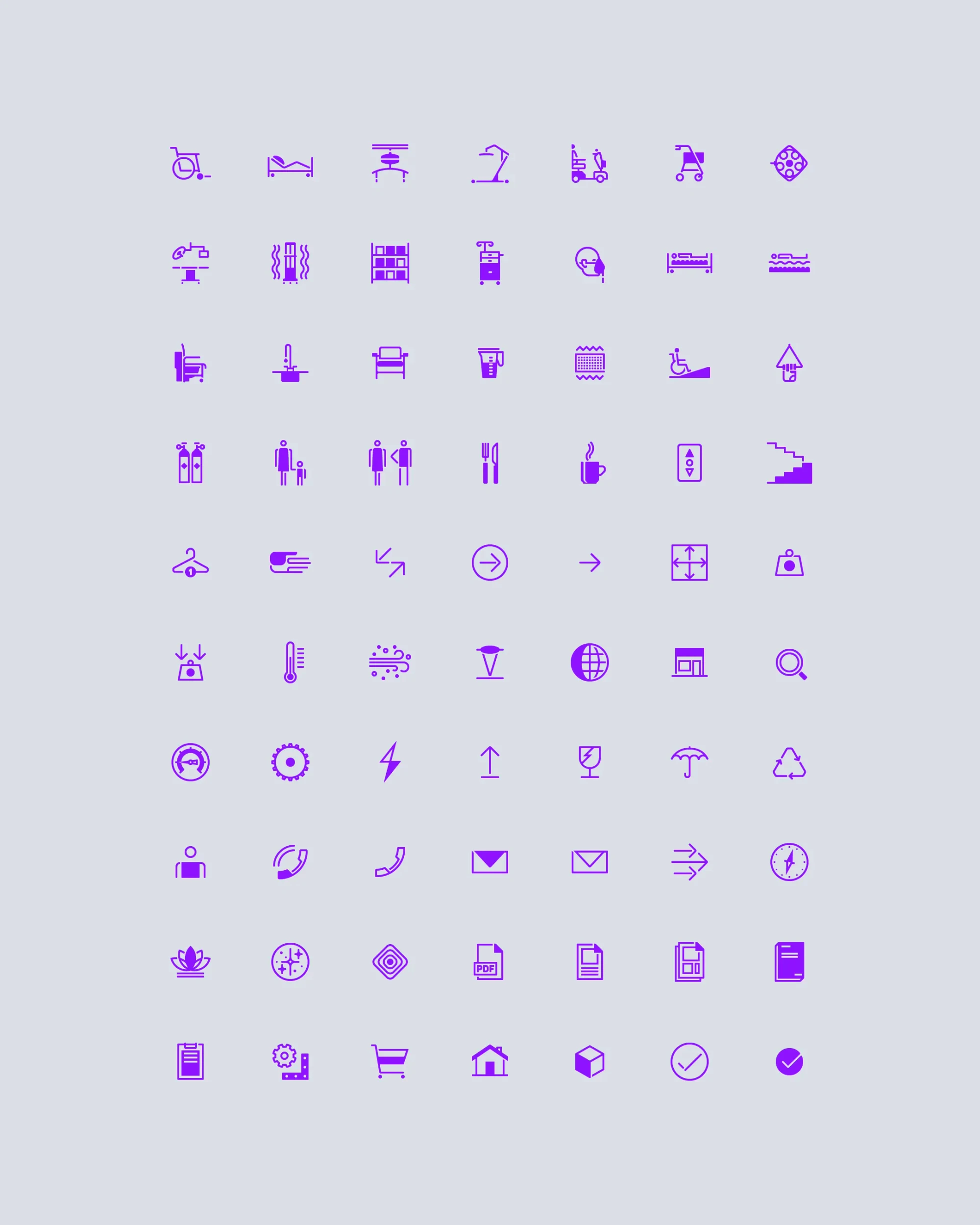 A grid of bespoke icons.