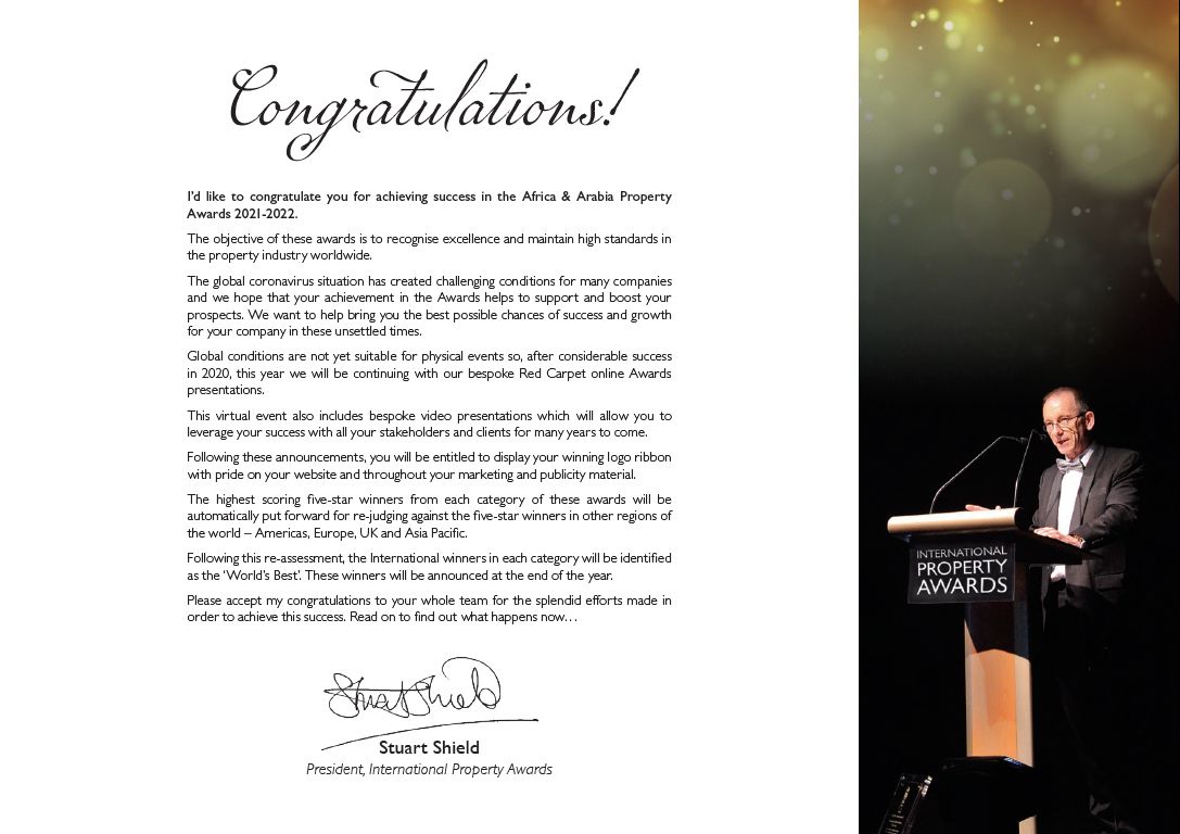 Arabian Property Awards congratulations