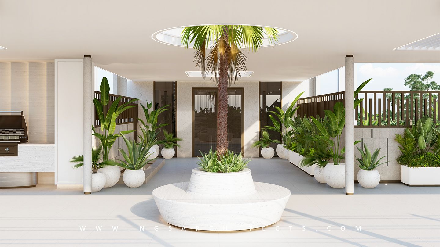 Roof Garden - The Pearl Jumeirah - Zone F - V3 - Landscape Design - Dubai - UAE