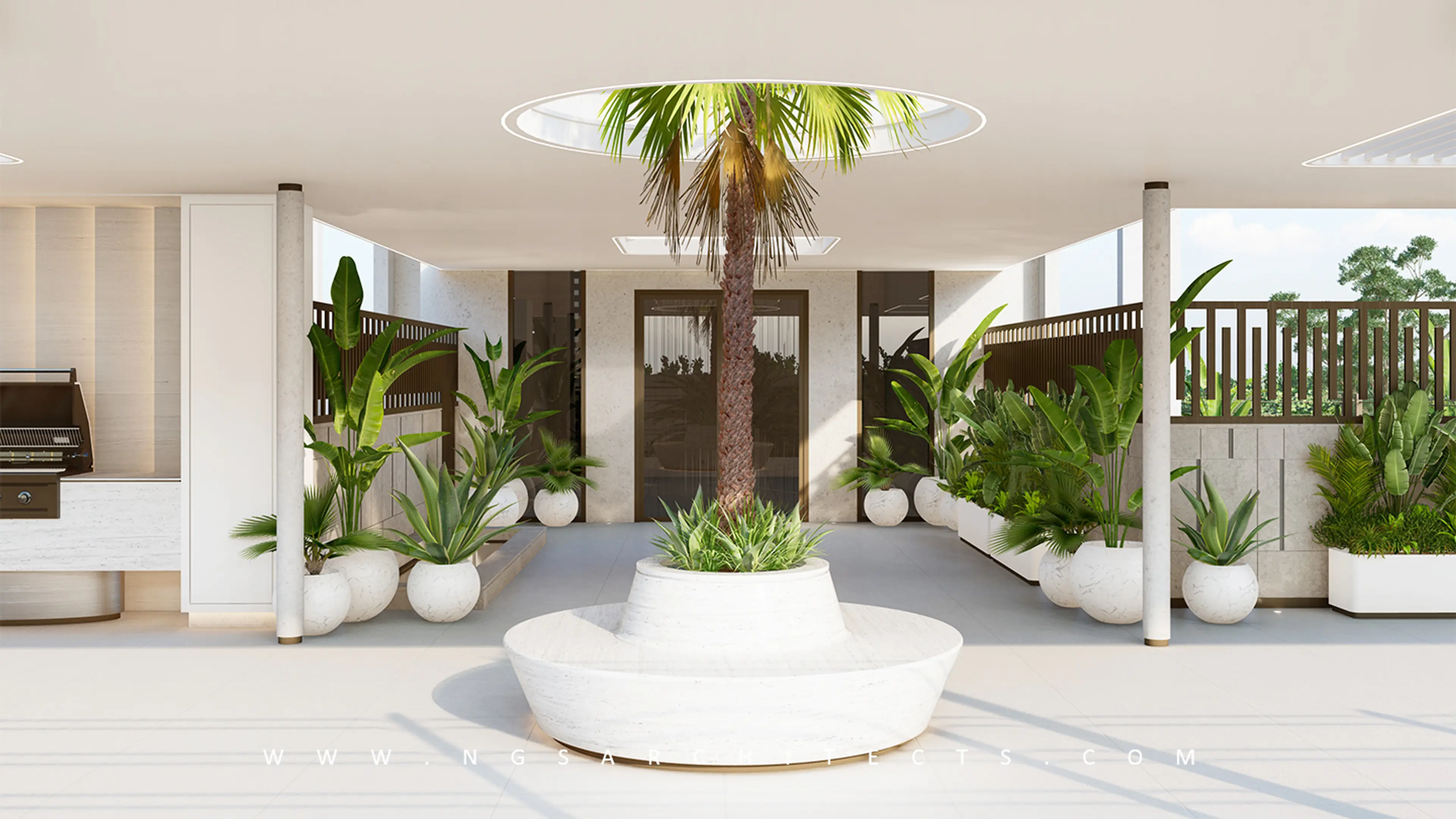 Roof Garden - The Pearl Jumeirah - Zone F - V3 - Landscape Design - Dubai - UAE