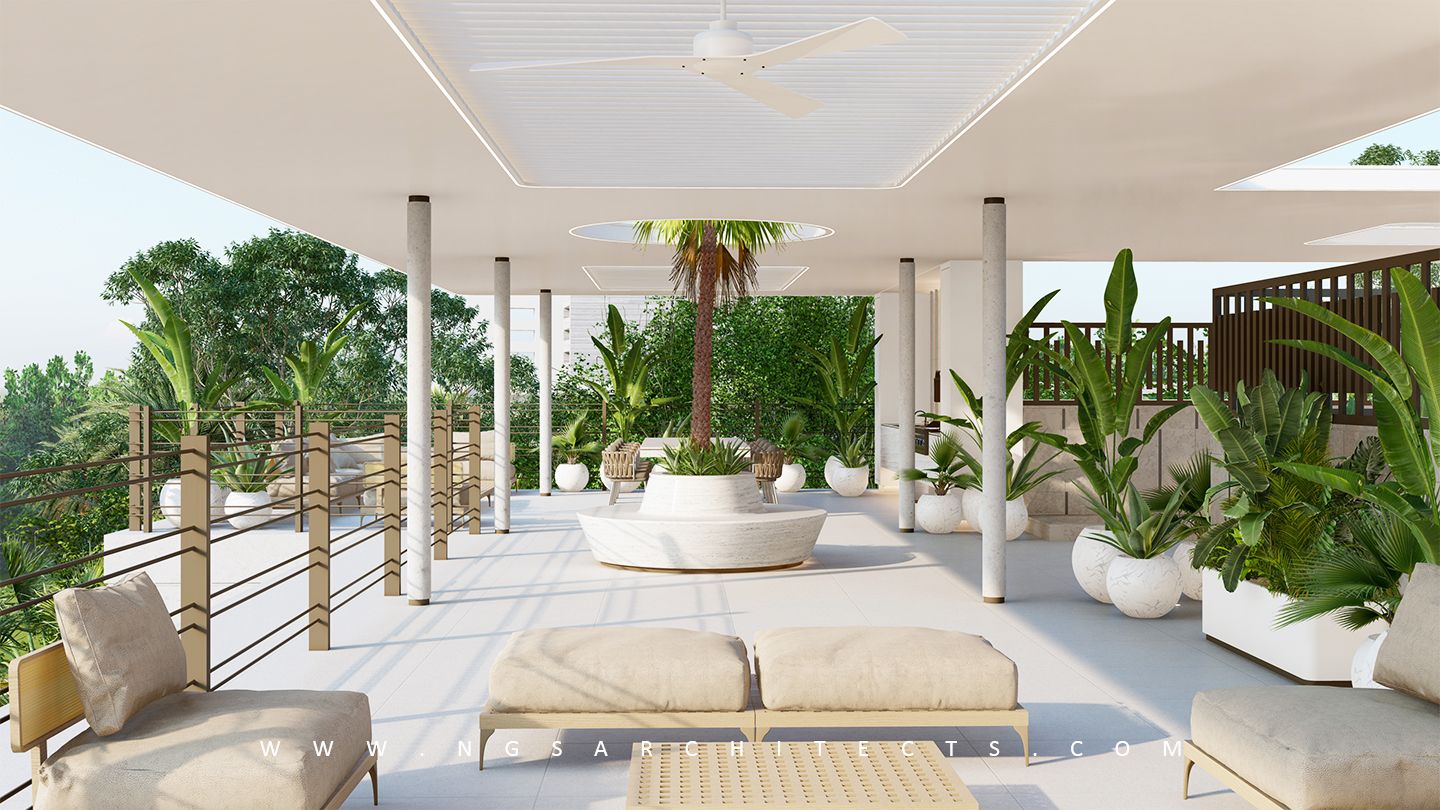 Roof Garden - The Pearl Jumeirah - Zone F - V3 - Landscape Design - Dubai - UAE