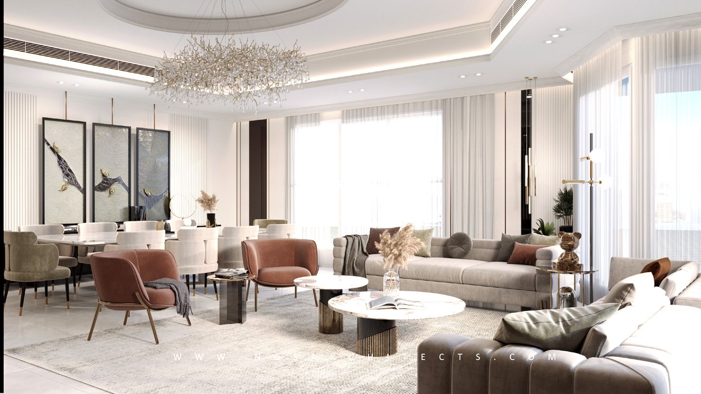 Apartment Living - Dining - Interior Design - Sharjah - UAE