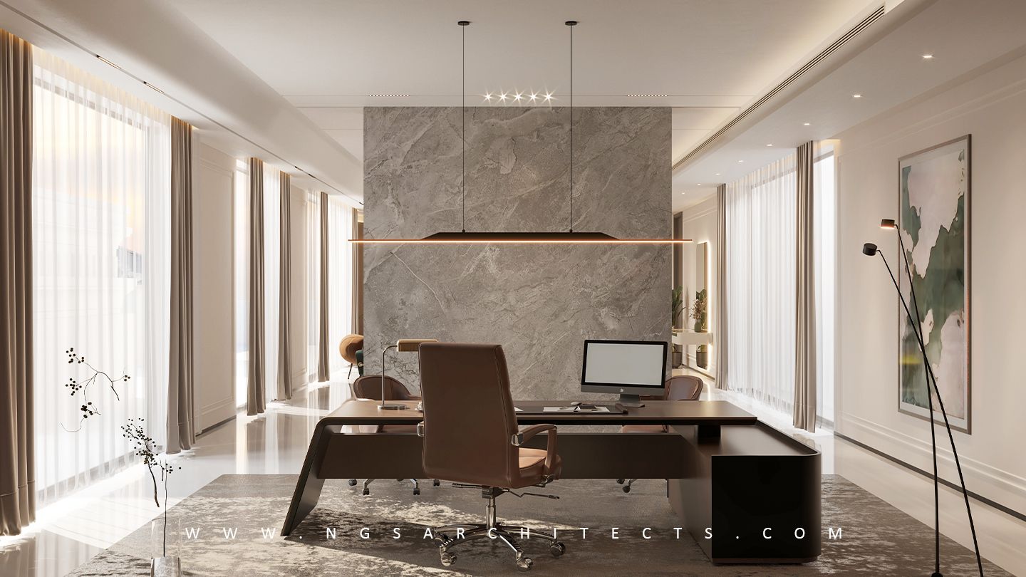 Al Khawaneej Villa - Roof Master Bedroom - Office - Interior Design - Dubai - UAE