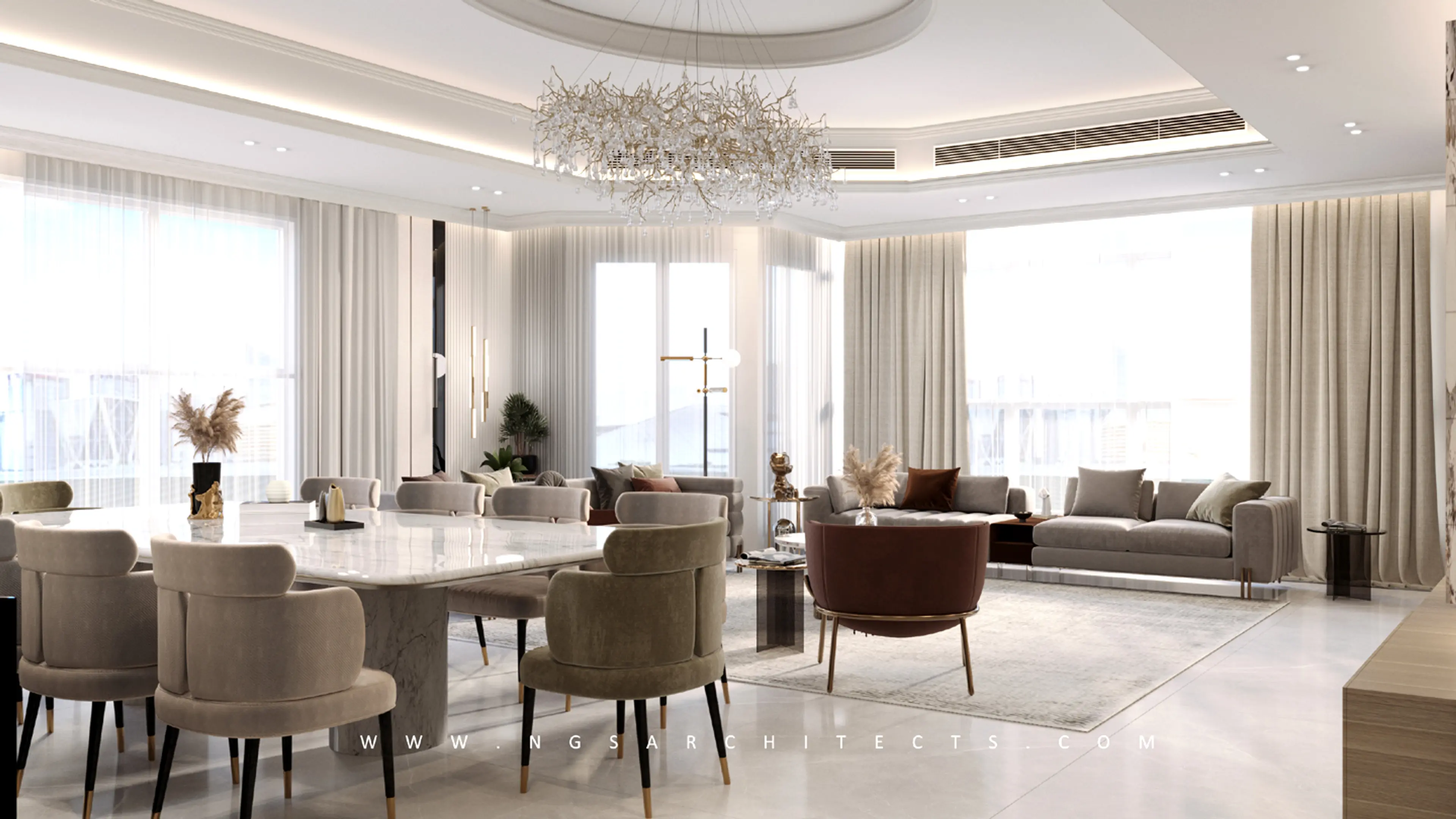 Apartment Living/Dining - Interior Design - Sharjah, UAE | NGS ...