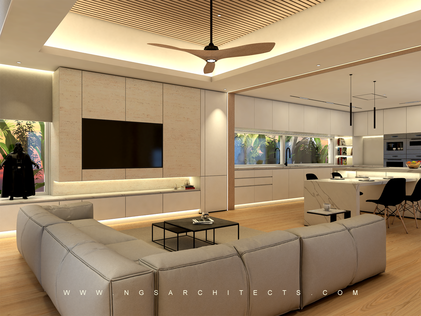 The Villa Community - Hacienda - Camino - Dubai - UAE (Kitchen & Family Area)