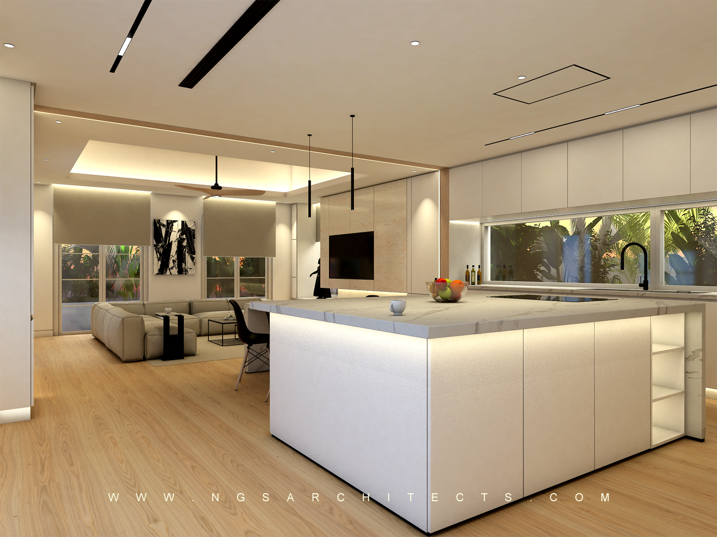 The Villa Community - Hacienda - Camino - Dubai - UAE (Kitchen & Family Area)