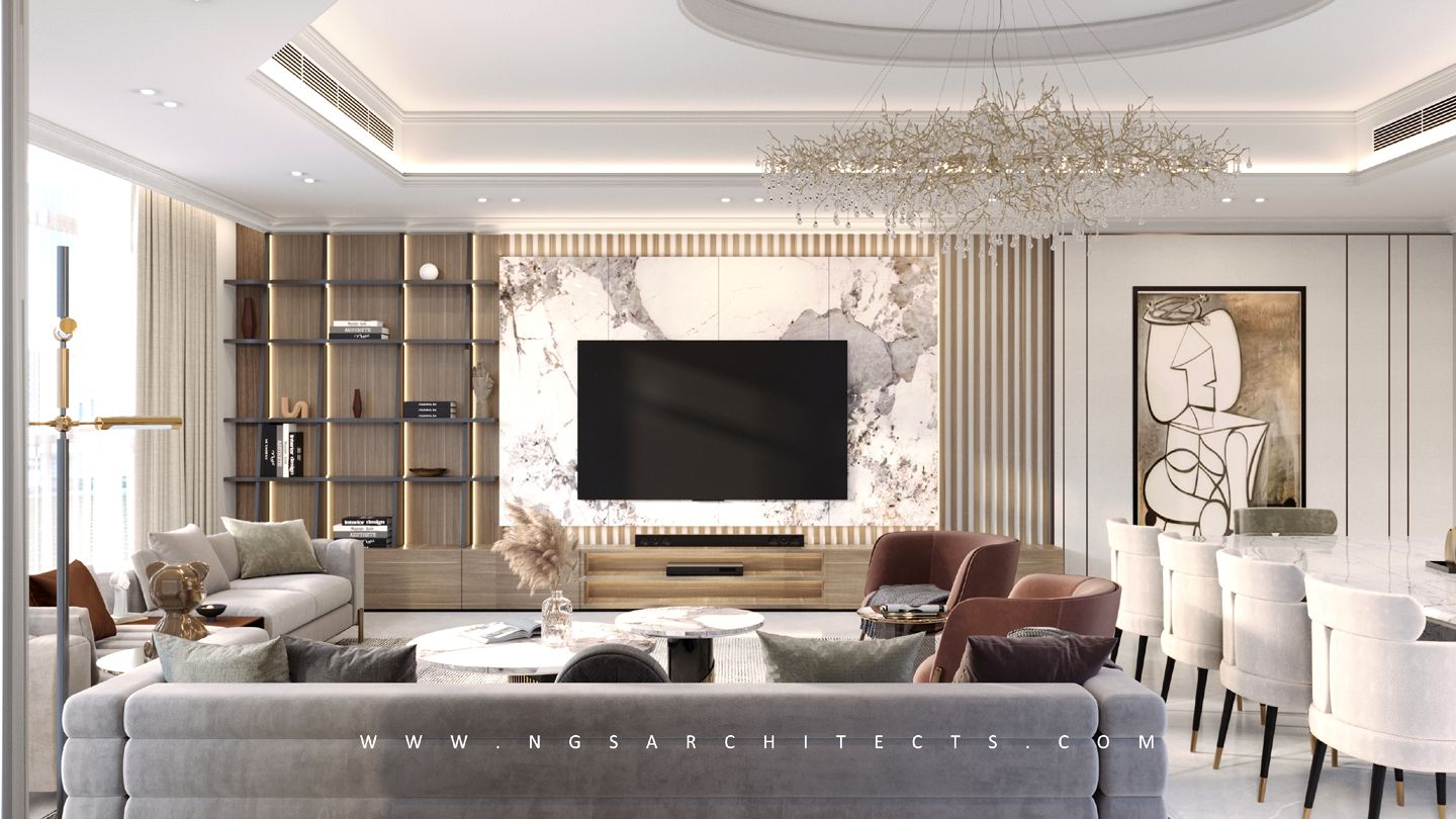 Apartment Living - Dining - Interior Design - Sharjah - UAE