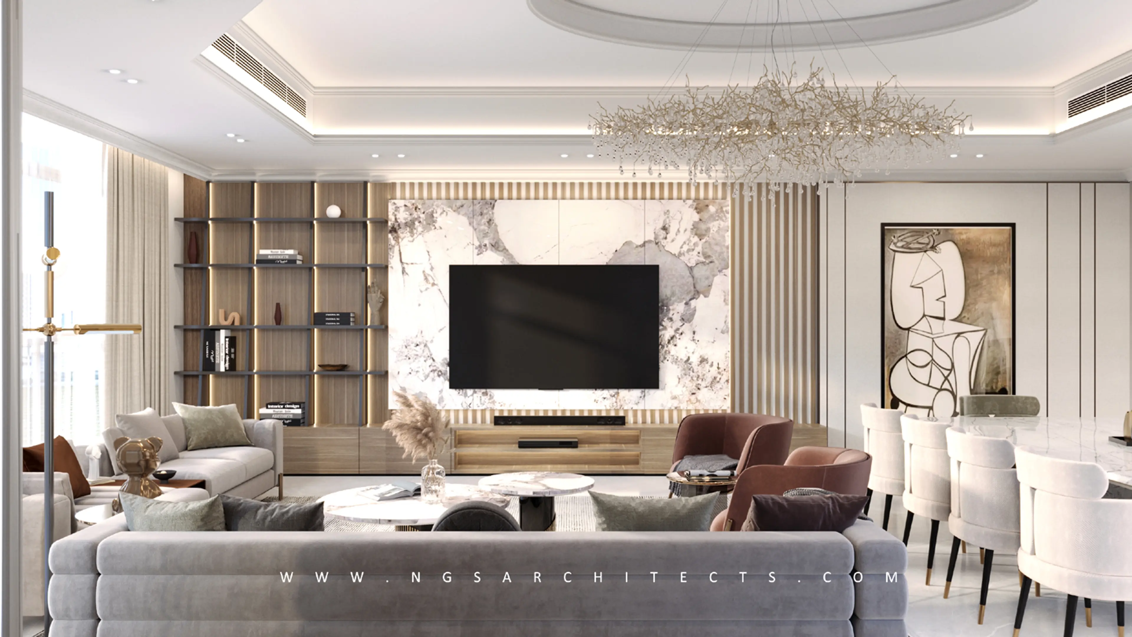 Apartment Living - Dining - Interior Design - Sharjah - UAE