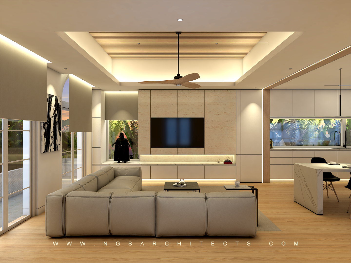 The Villa Community - Hacienda - Camino - Dubai - UAE (Kitchen & Family Area)