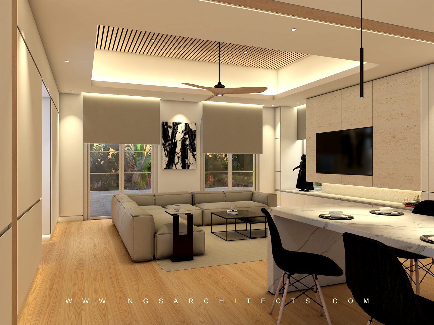 The Villa Community - Hacienda - Camino - Dubai - UAE (Kitchen & Family Area)