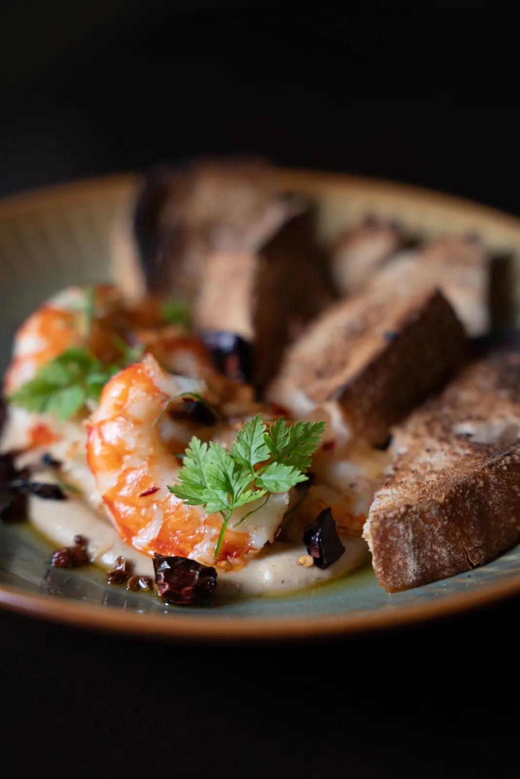Casa Mori: huajiao prawns