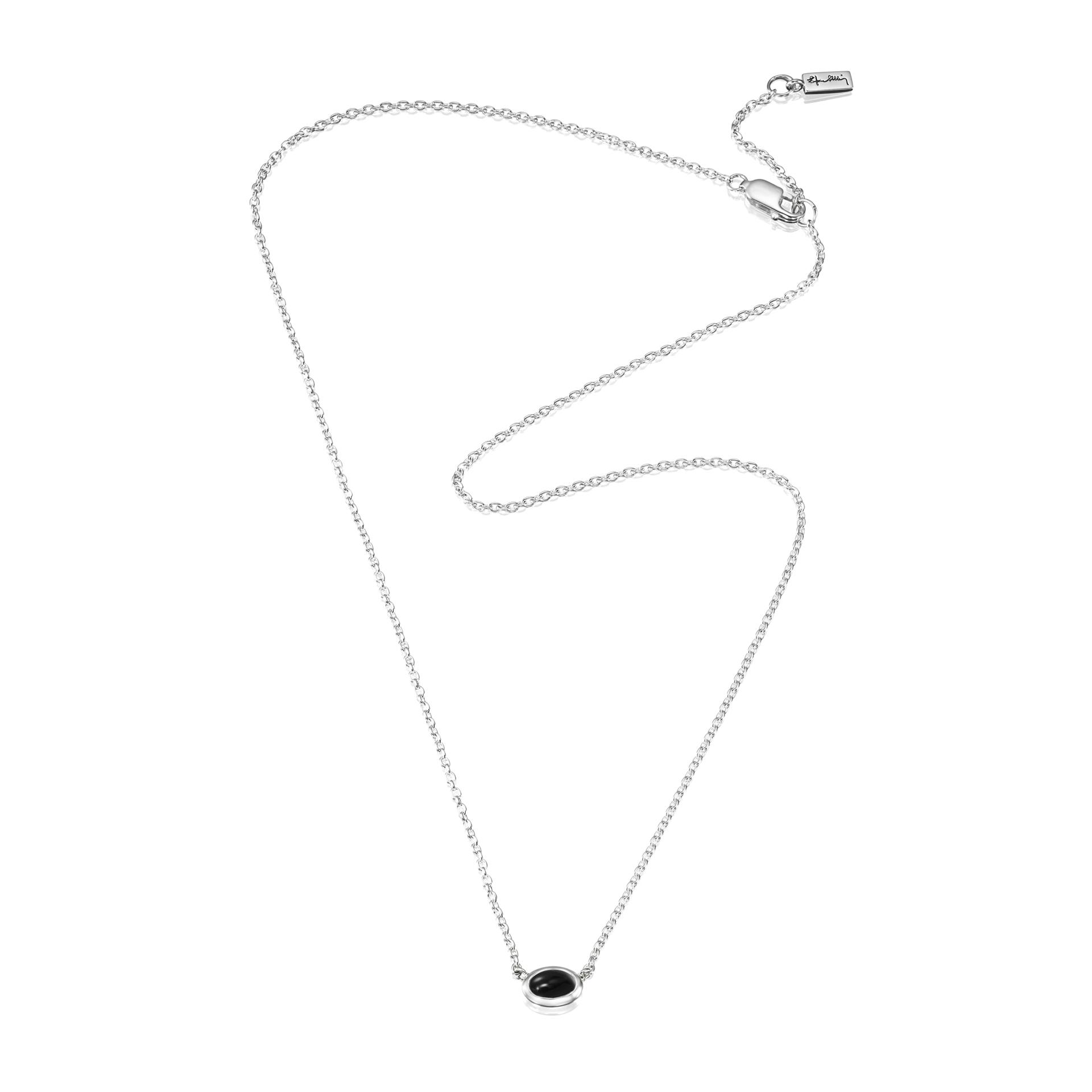 LOVE BEAD NECKLACE SILVER - ONYX