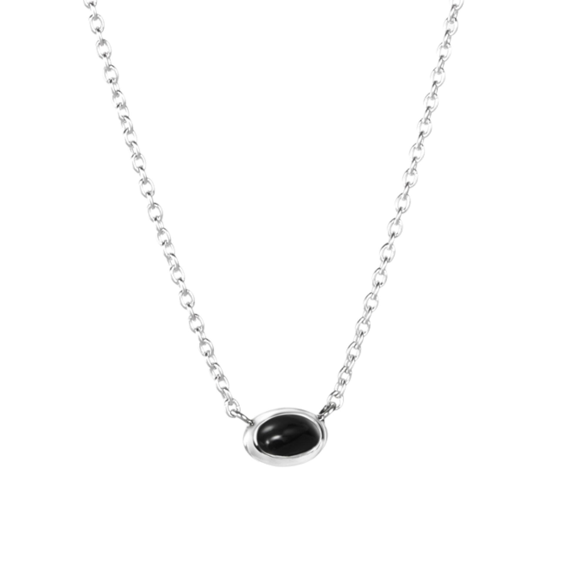 LOVE BEAD NECKLACE SILVER - ONYX