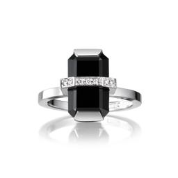 LITTLE BEND OVER RING - ONYX