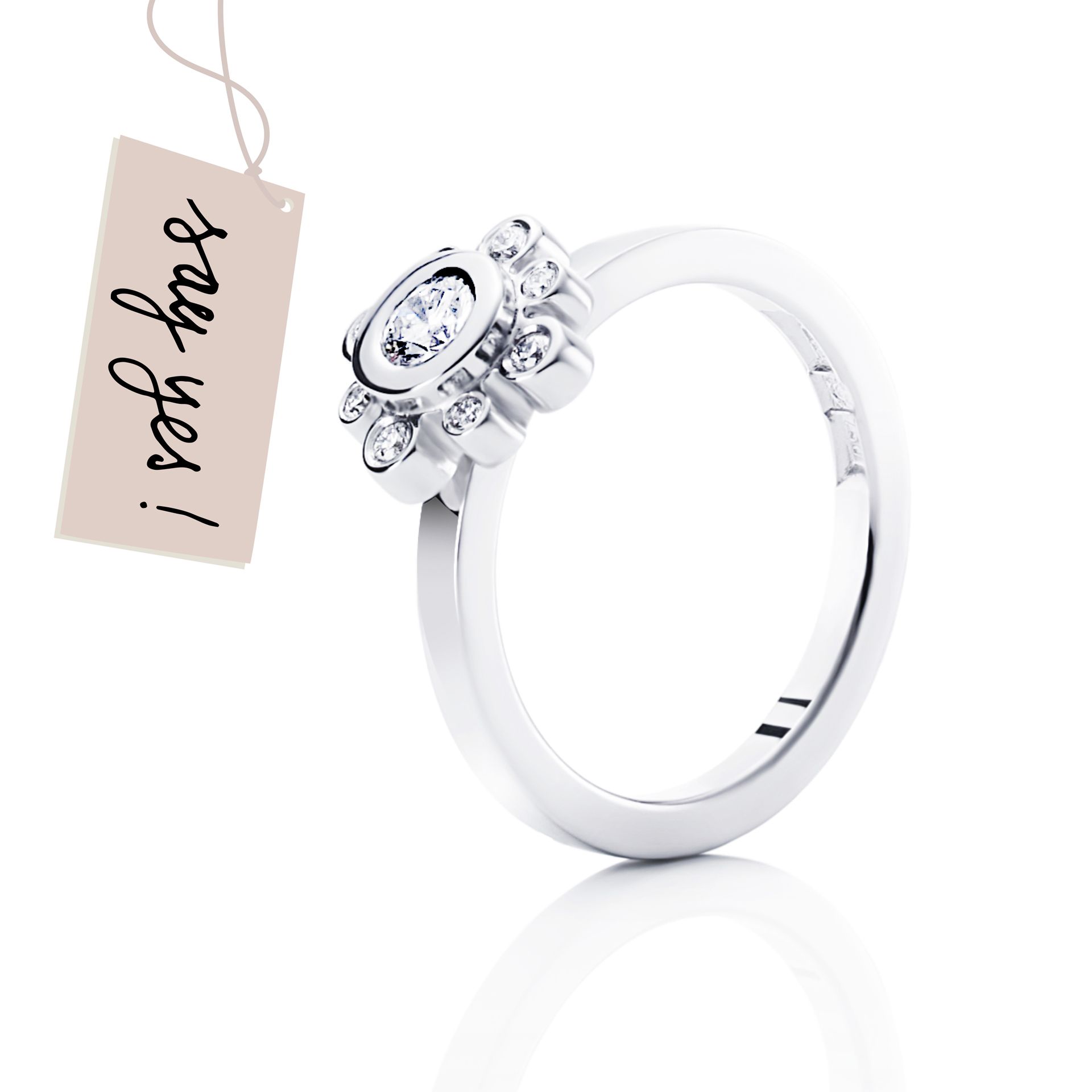 SWEET HEARTS CROWN RING 0.19 CT
