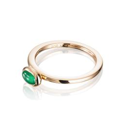 LOVE BEAD RING - GREEN AGATE