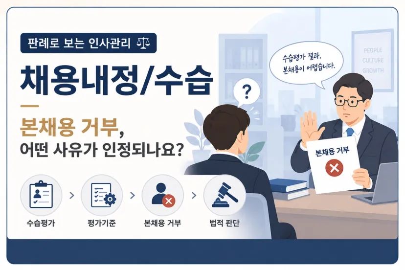 판례로 보는 인사관리 | 채용내정/수습 - 5 — 본채용 거부, 어떤 사유가 인정되나요