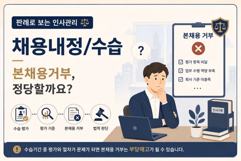 판례로 보는 인사관리 | 채용내정/수습 - 4 — 수습 중 본채용을 거부할 수 있나요