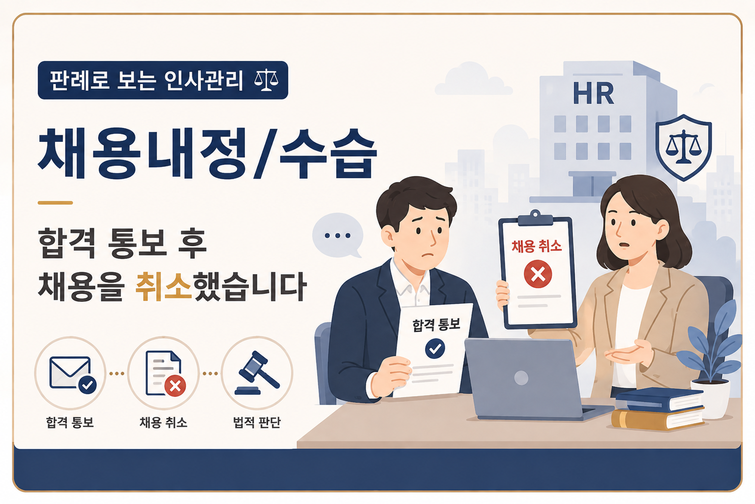 판례로 보는 인사관리 | 채용내정/수습 - 2 — 합격 통보 후 채용을 취소했습니다