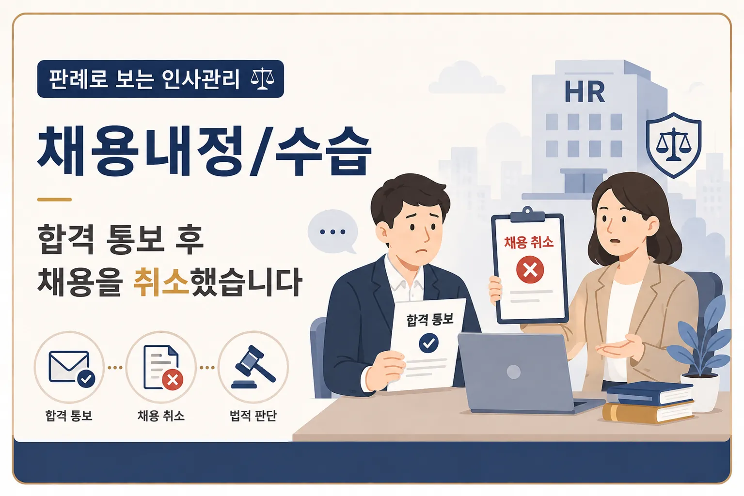 판례로 보는 인사관리 | 채용내정/수습 - 2 — 합격 통보 후 채용을 취소했습니다