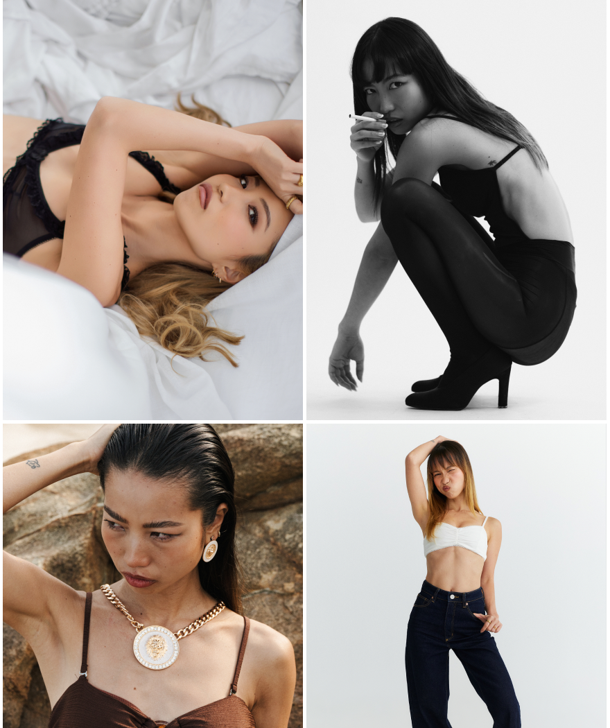 A talent portfolio, four images shown two across