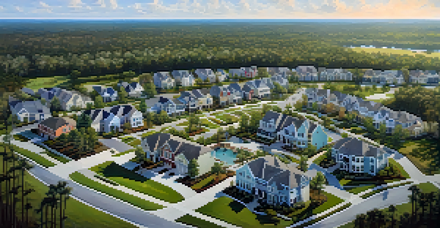 Aerial view of Nocatee community in Jacksonville with modern homes and parks under sunny skies.