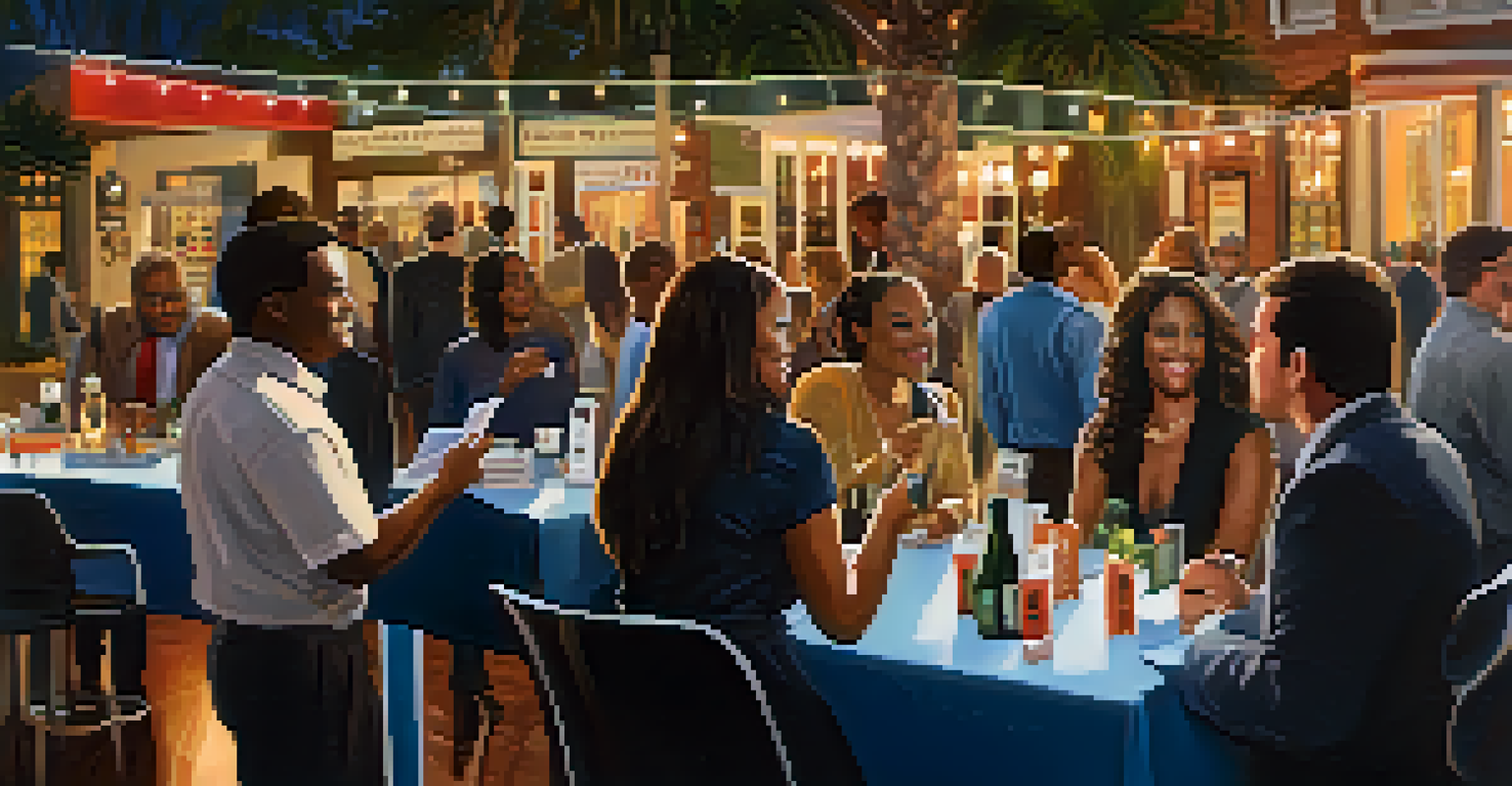 Small business owners networking at an event in Jacksonville, engaged in conversations and exchanging ideas.